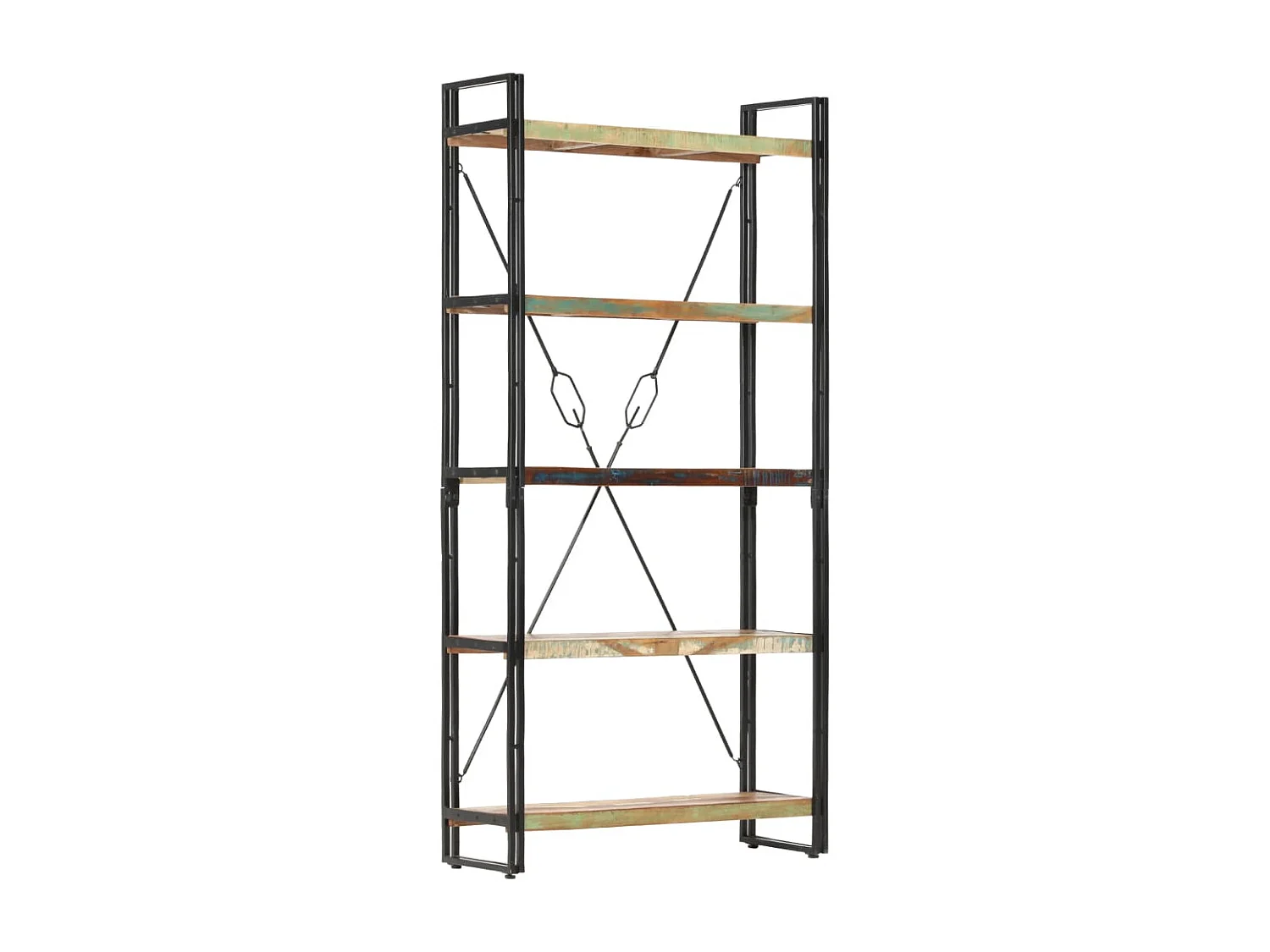 Bibliothèque 5 niveaux 90x30x180 cm Bois solide de récupération