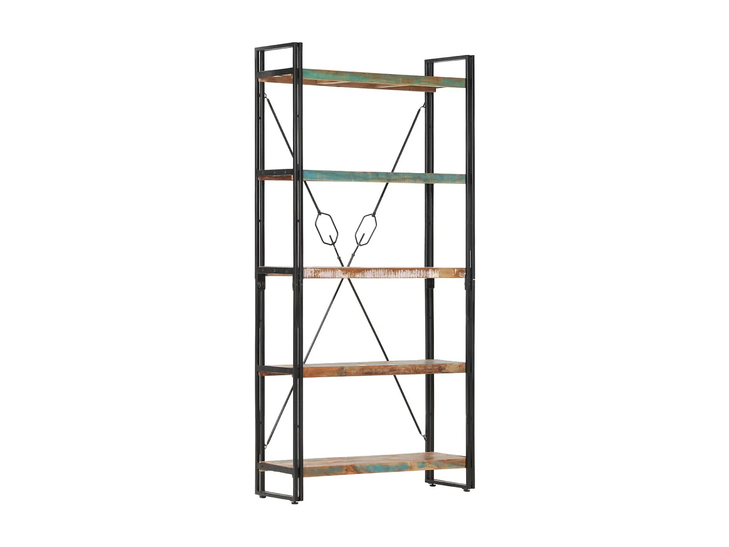 Bibliothèque 5 niveaux 90x30x180 cm Bois solide de récupération