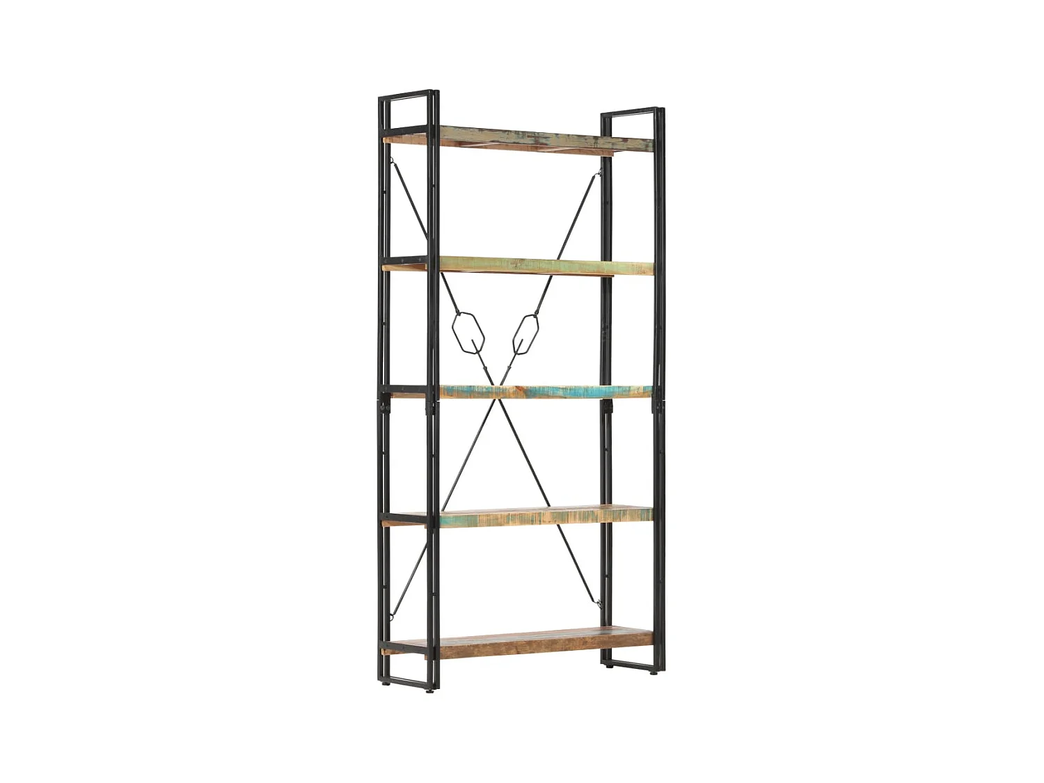 Bibliothèque 5 niveaux 90x30x180 cm Bois solide de récupération
