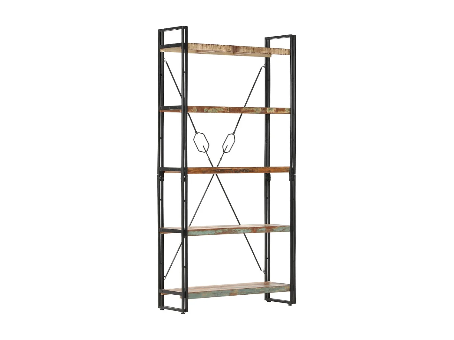 Bibliothèque 5 niveaux 90x30x180 cm Bois solide de récupération