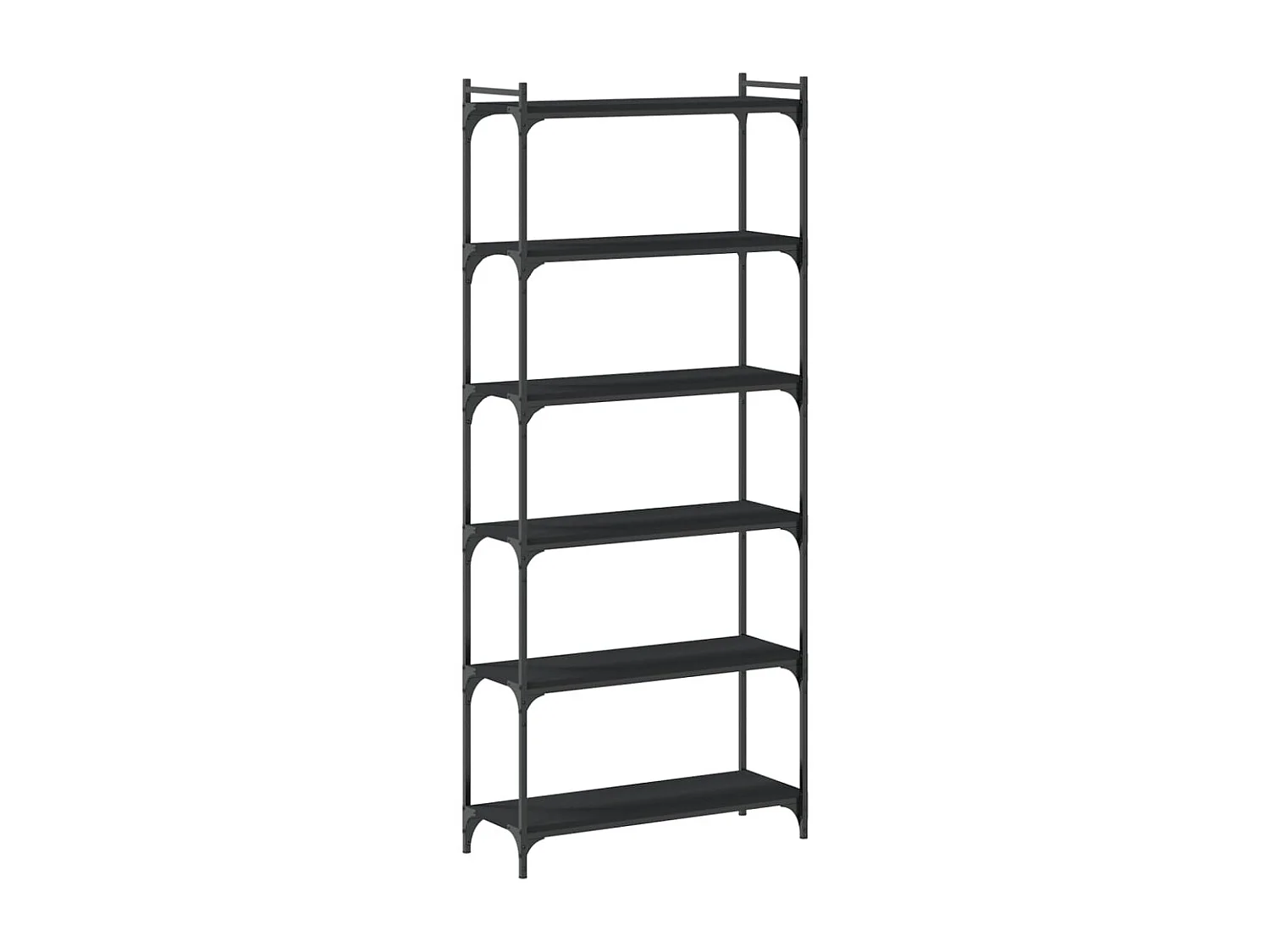 Librería de 6 estantes madera de ingeniería negro 80x30x188 cm