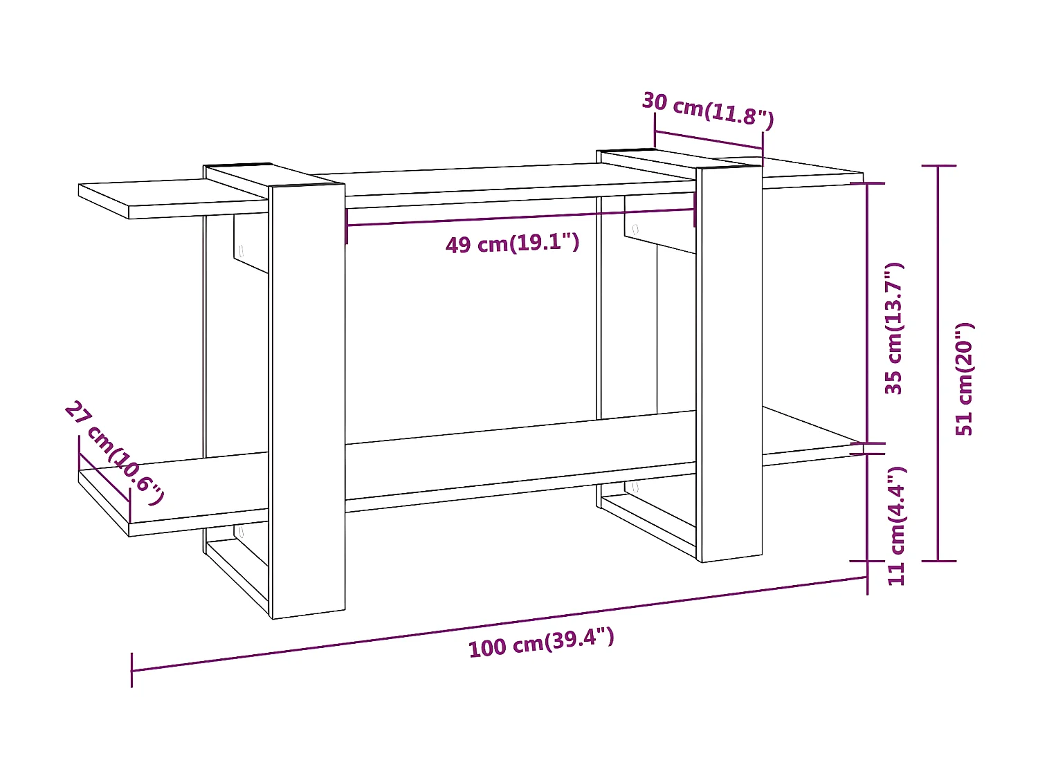 Bibliothèque Sonoma gris 100x30x51 cm Bois d'ingénierie
