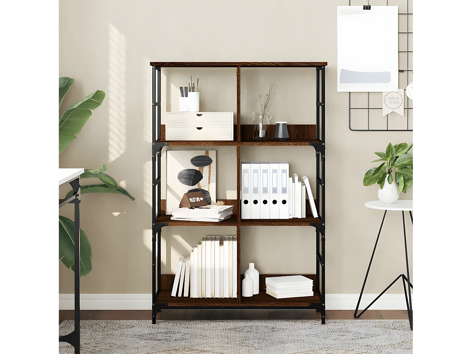 Bibliothèque chêne marron 78,5x33x117,5 cm bois d'ingénierie