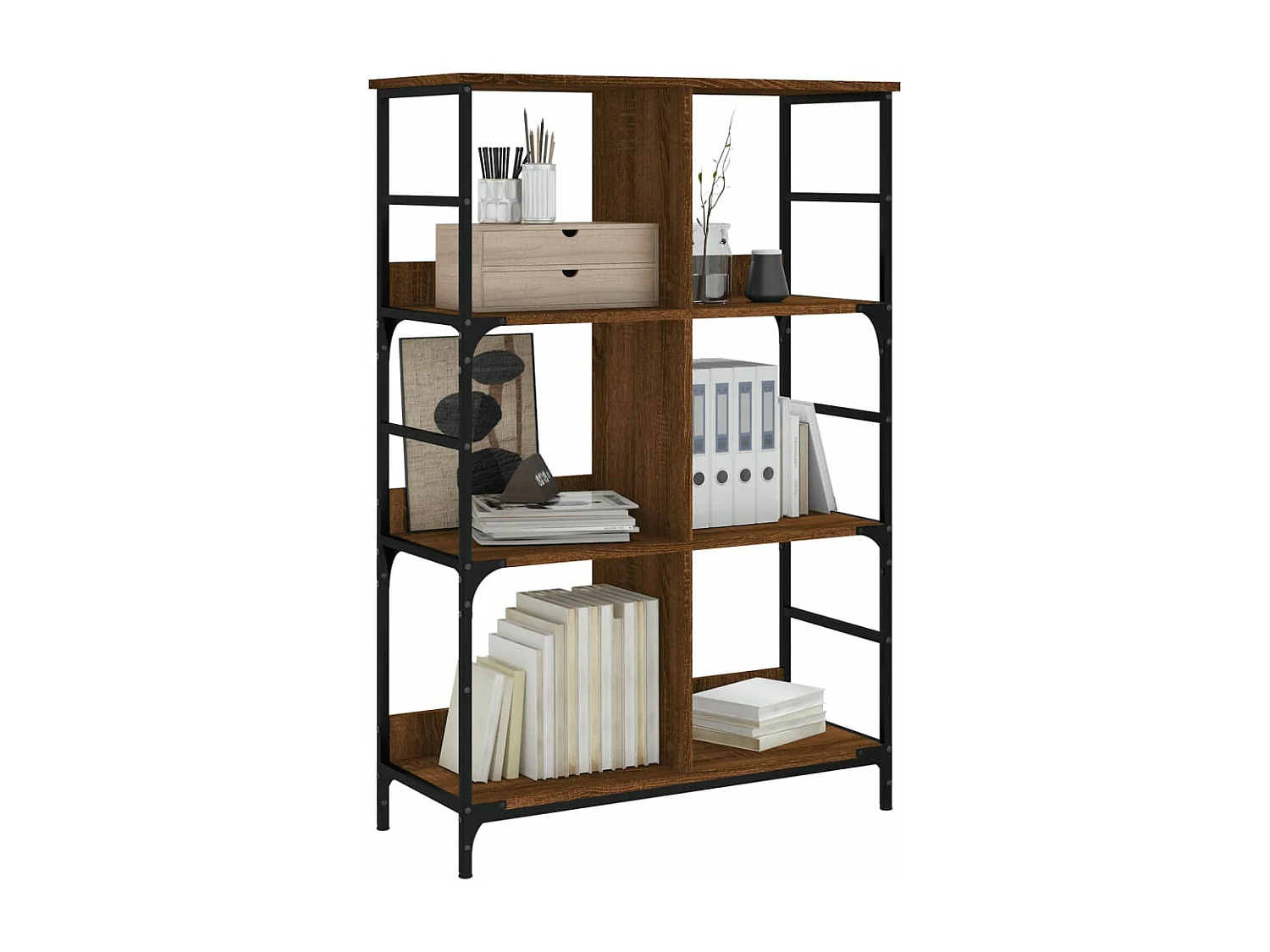 Bibliothèque chêne marron 78,5x33x117,5 cm bois d'ingénierie