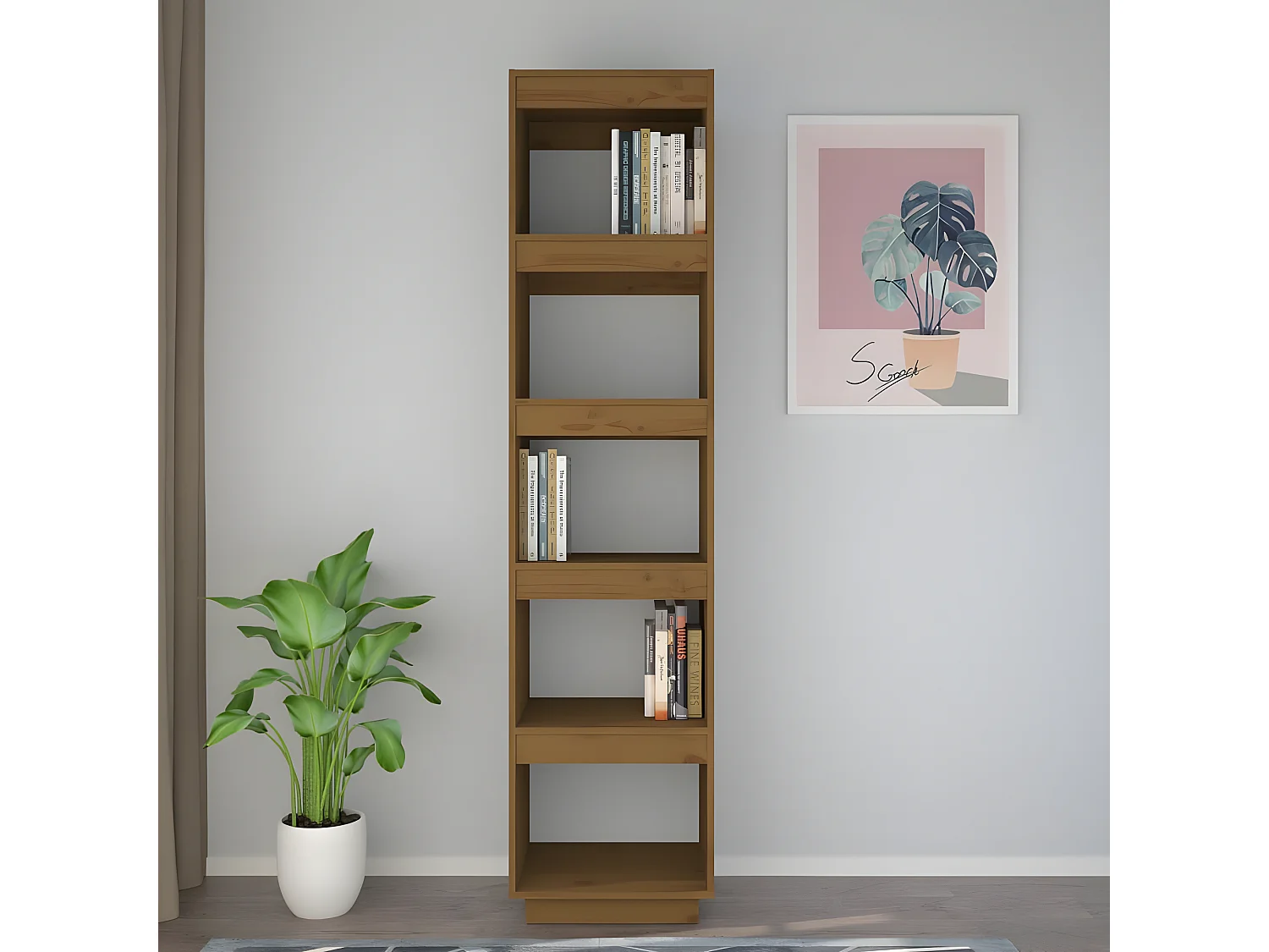 Bibliothèque/Cloison Marron miel 40x35x167 cm Pin solide