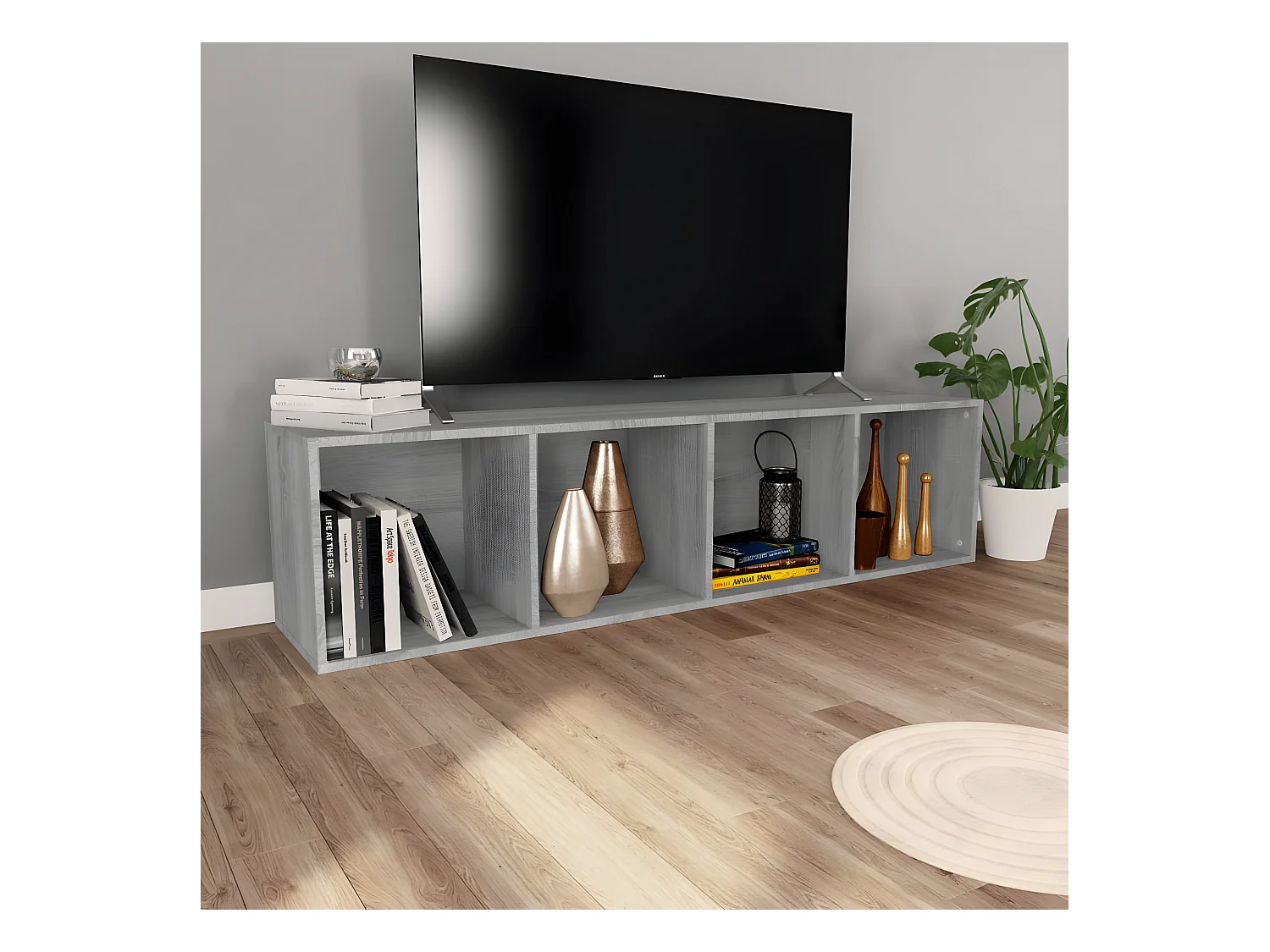 Bibliothèque/Meuble TV Sonoma gris 36x30x143 cm