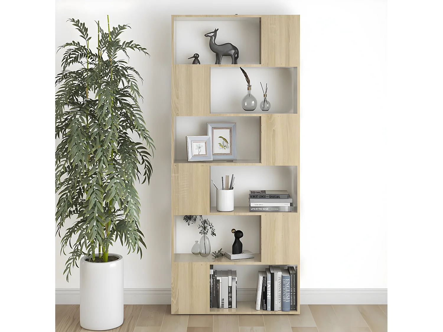 Bibliothèque/Séparateur de pièce Chêne sonoma 80x24x186 cm