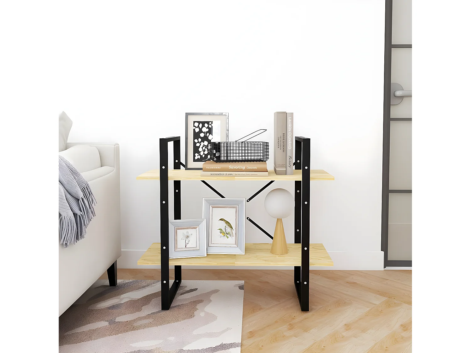 Bibliothèque à 2 niveaux 80x30x70 cm Bois de pin massif