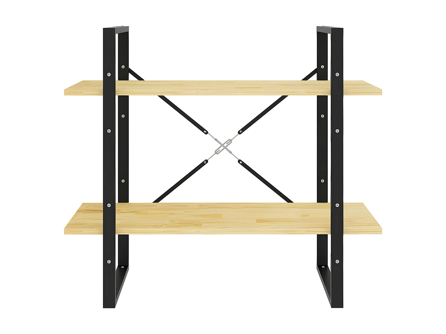 Bibliothèque à 2 niveaux 80x30x70 cm Bois de pin massif