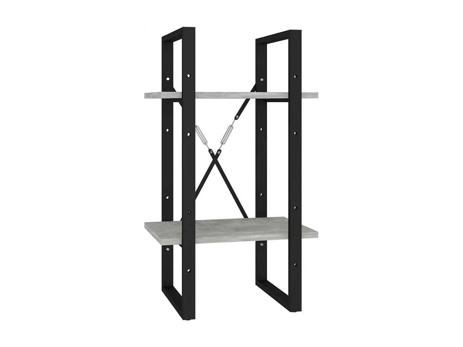 Boekenkast met 2 schappen 40x30x70 cm bewerkt hout betongrijs