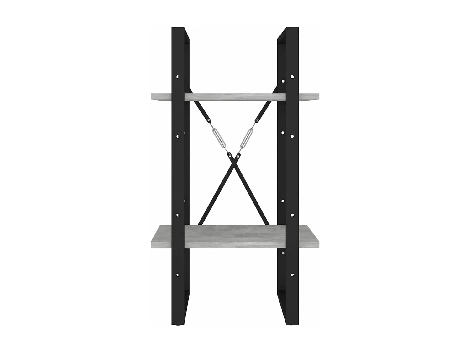 Boekenkast met 2 schappen 40x30x70 cm bewerkt hout betongrijs