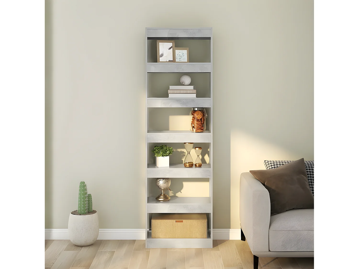 Estante/divisória 60x30x198 cm cor cinzento cimento