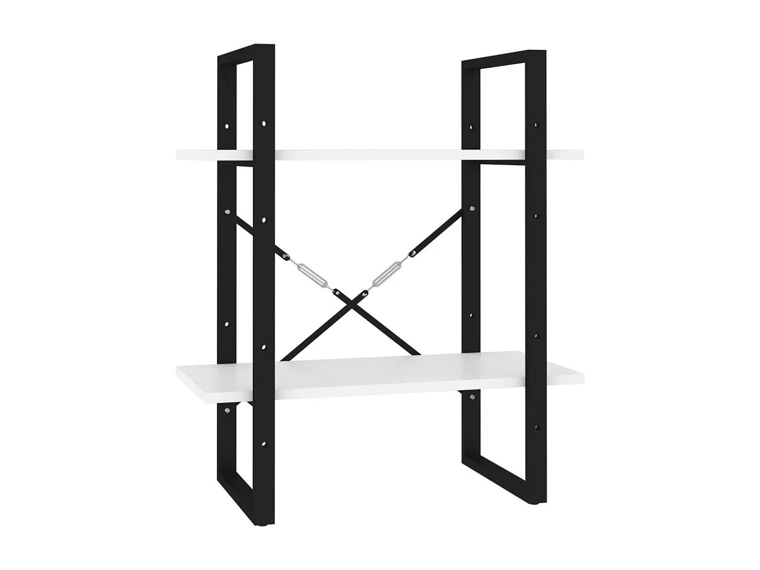 Bibliothèque à 2 niveaux Blanc 60x30x70 cm Aggloméré