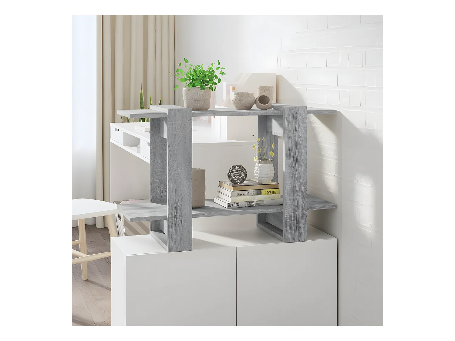 Bibliothèque/Séparateur de pièce Sonoma gris 80x30x51 cm