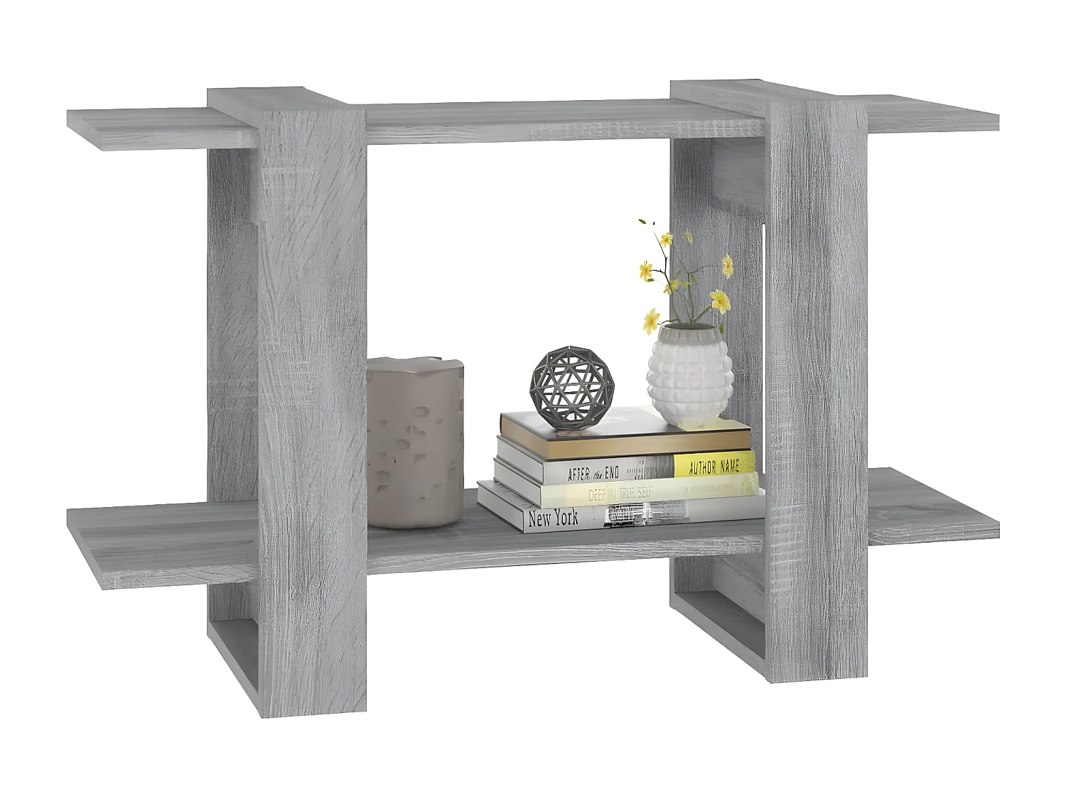 Boekenkast/kamerscherm 80x30x51 cm grijs sonoma eikenkleurig