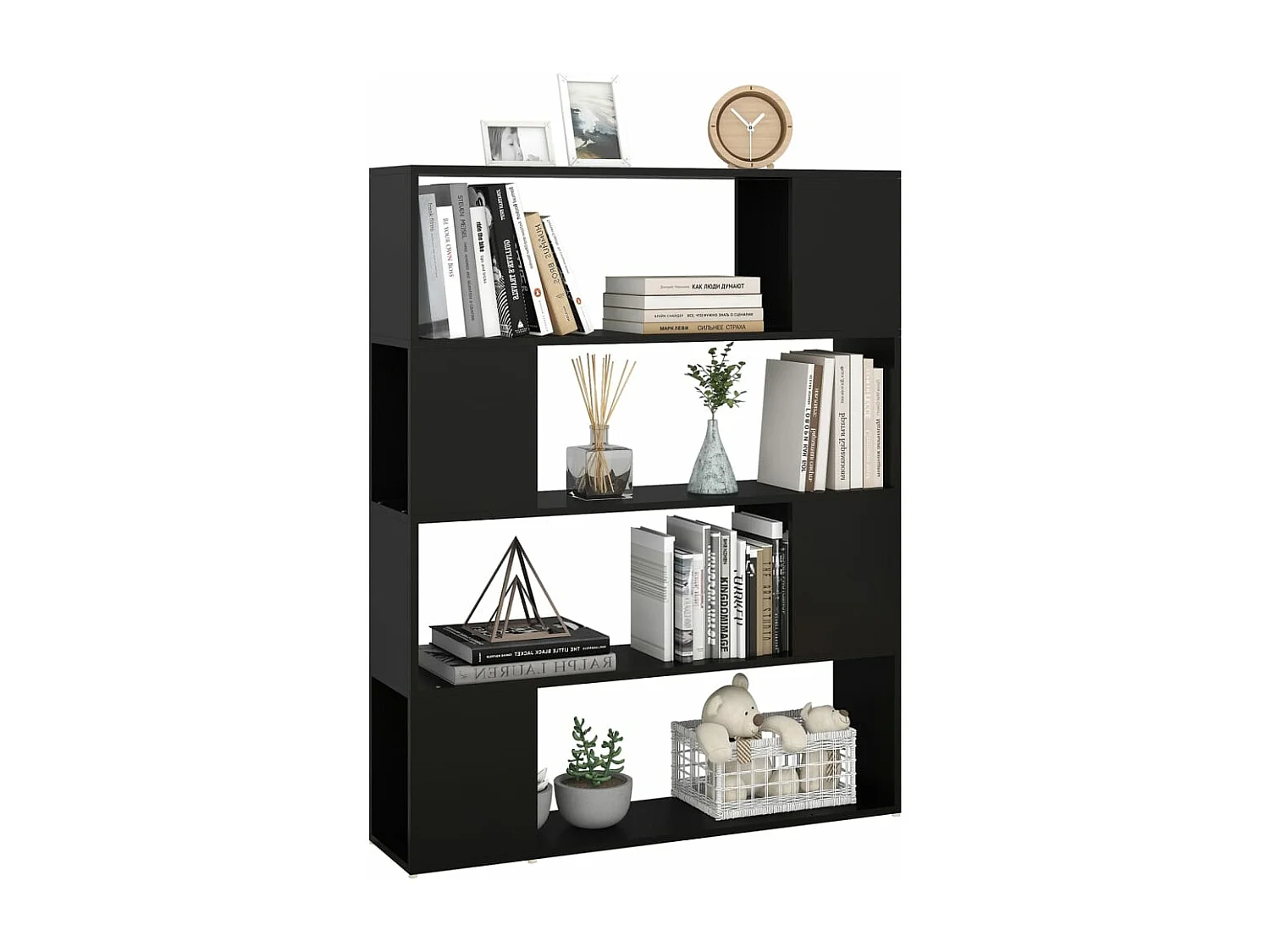 Bibliothèque/Séparateur de pièce Noir 100x24x124 cm