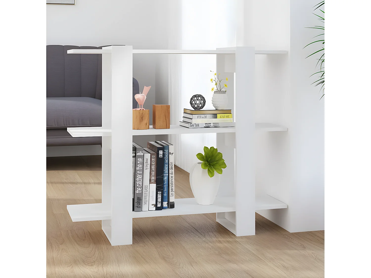 Boekenkast/kamerscherm 100x30x87 cm wit