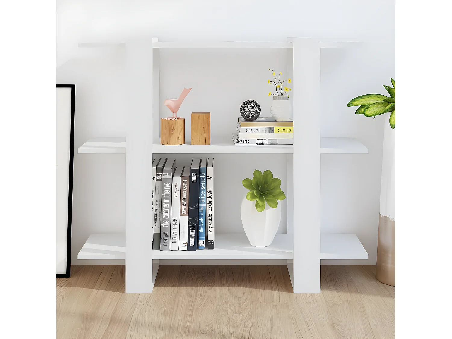 Boekenkast/kamerscherm 100x30x87 cm wit