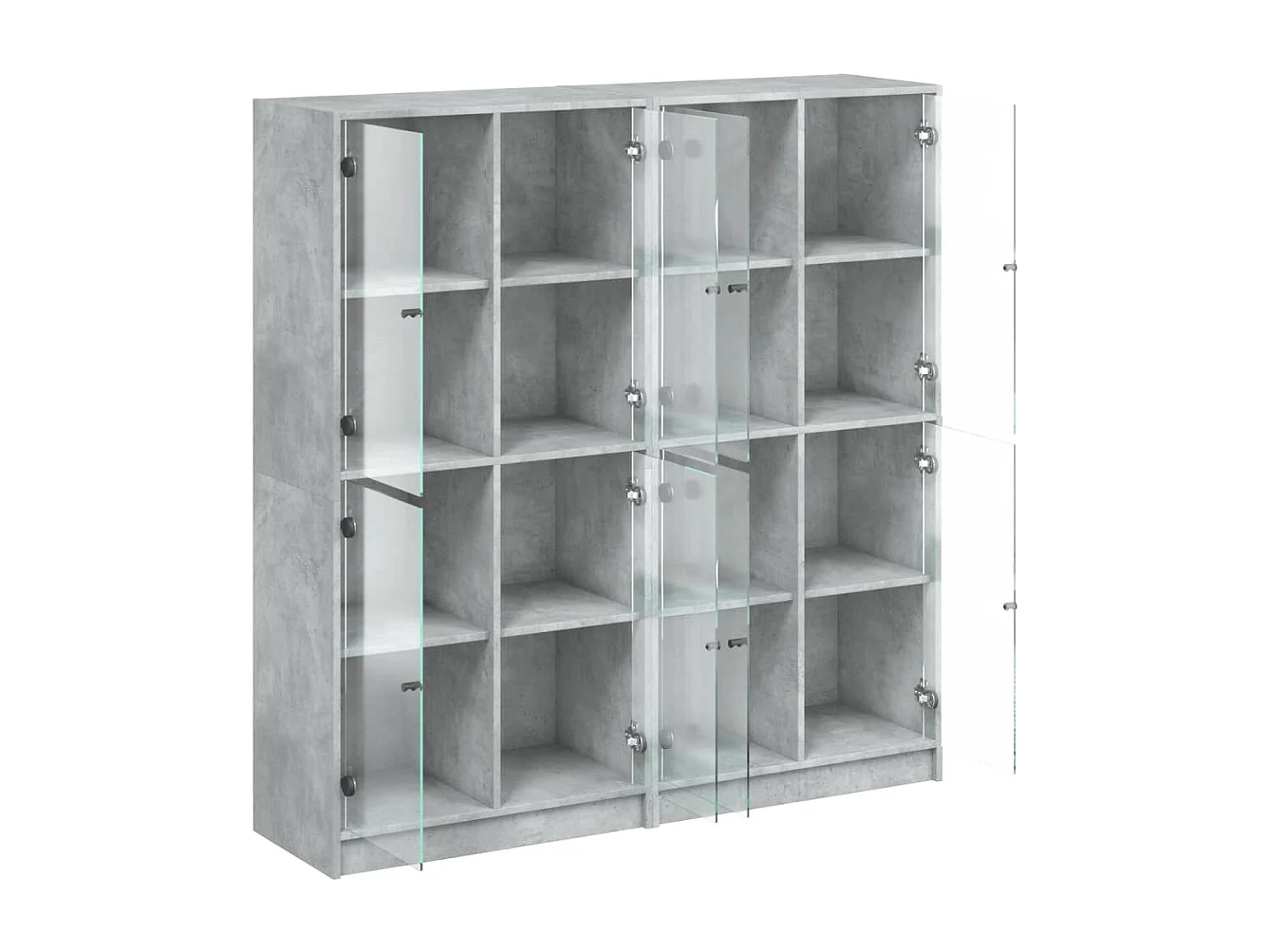 Estantería con puertas madera de ingeniería gris 136x37x142 cm