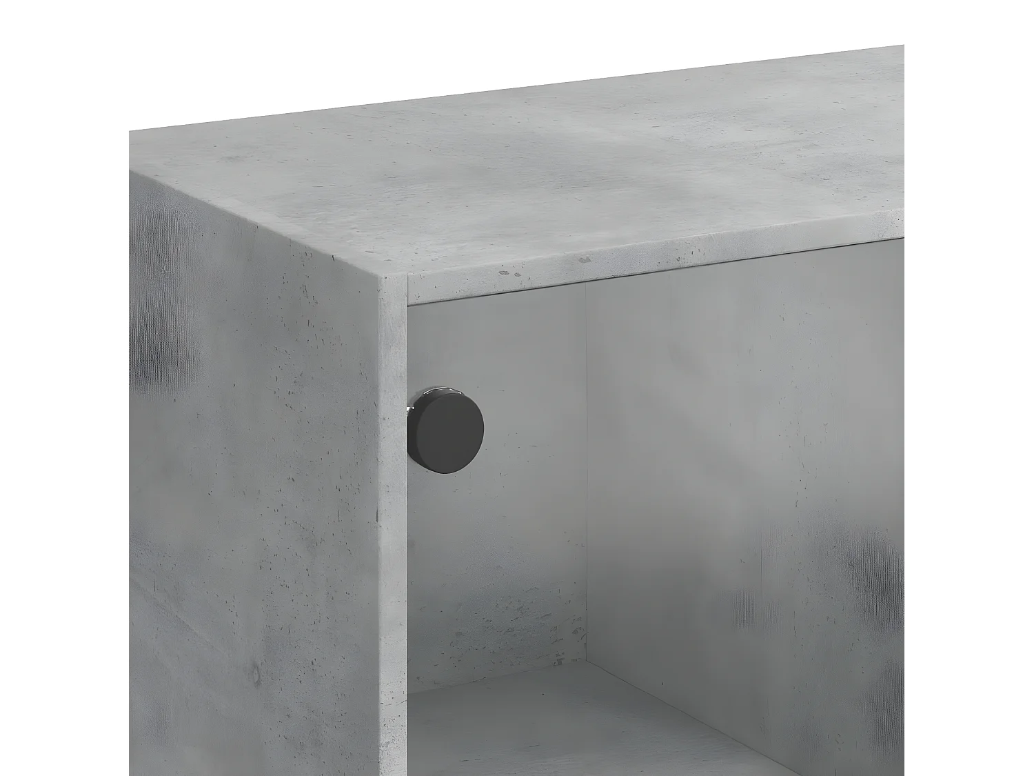 Bibliothèque avec portes gris béton 136x37x142 cm