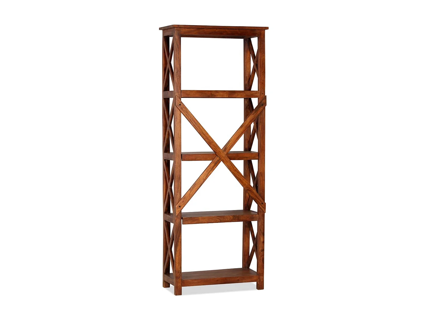 Bibliothèque Bois massif d'acacia et finition miel 60x30x160 cm