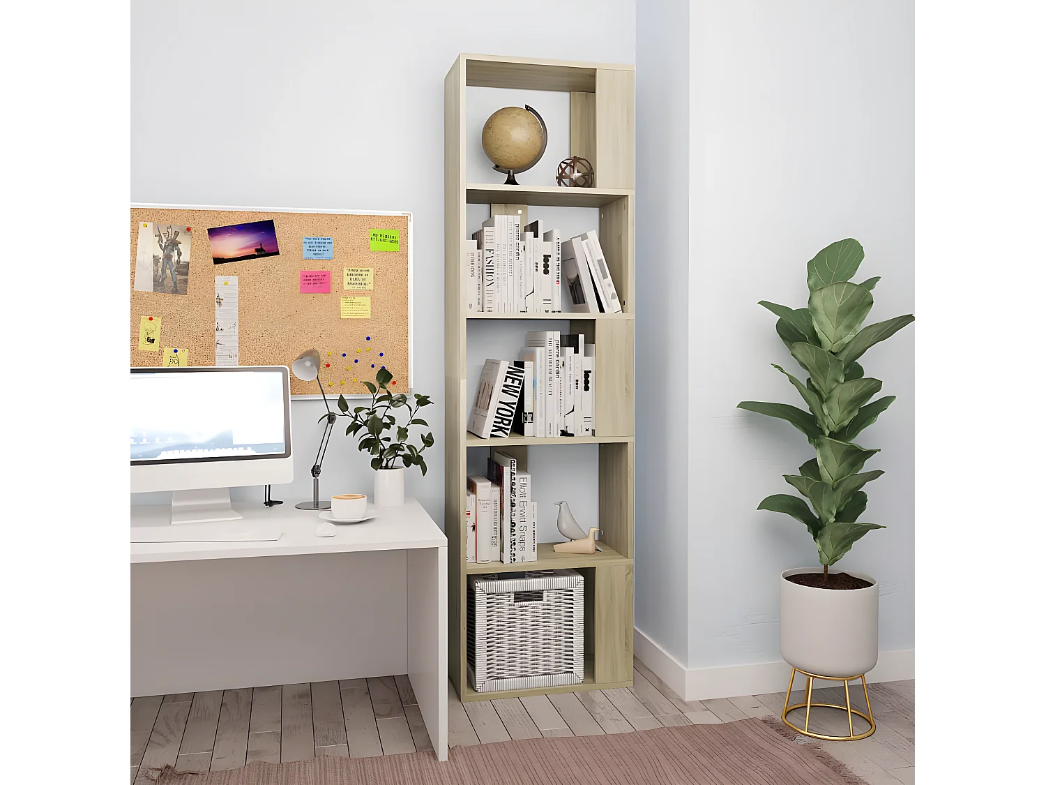 Estante/divisória 45x24x159cm contraplacado cor carvalho sonoma