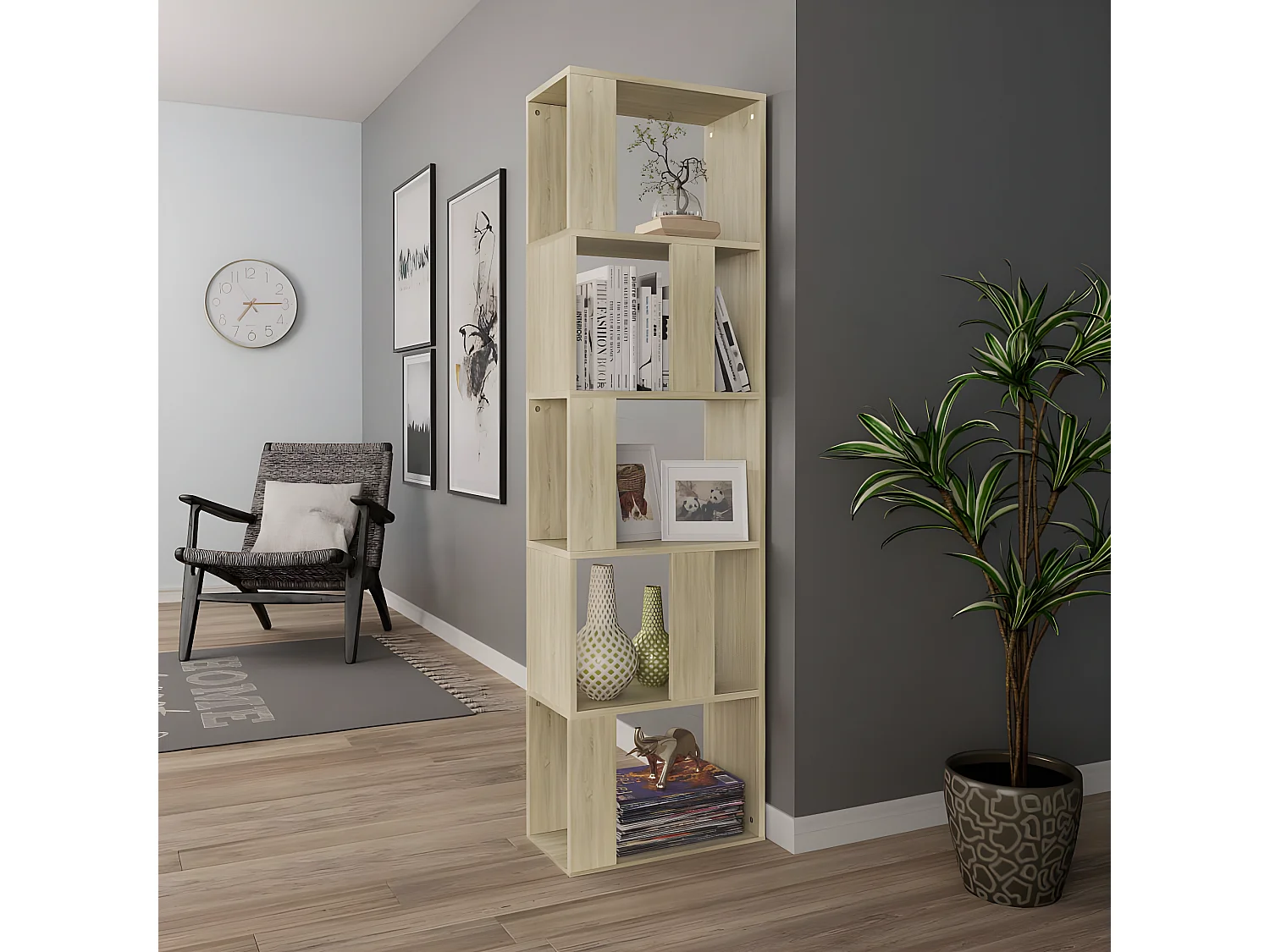 Bibliothèque/Séparateur de pièce Chêne sonoma 45x24x159 cm
