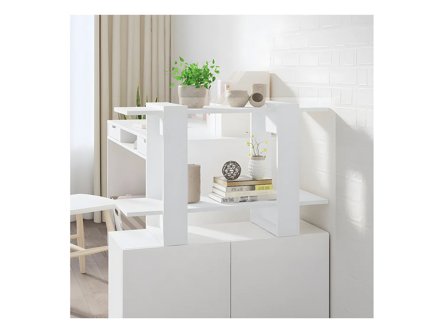 Bibliothèque/Séparateur de pièce Blanc 80x30x51 cm