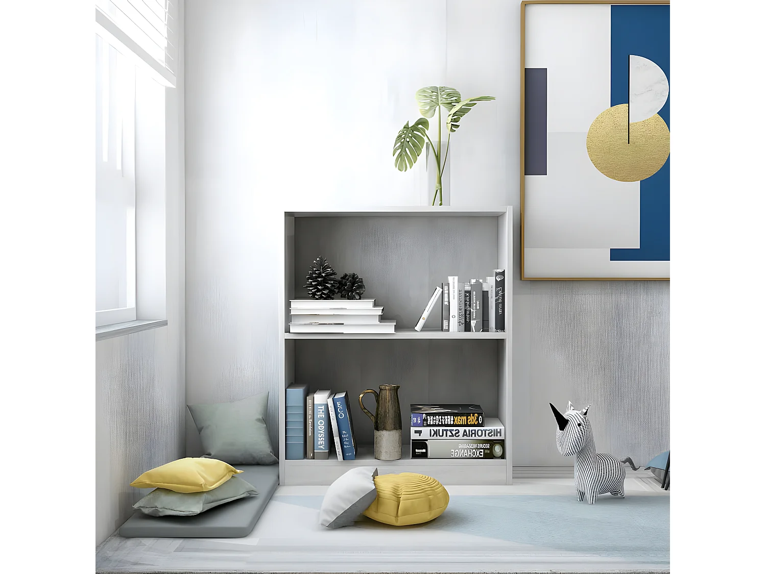 Bibliothèque Gris béton 60x24x74,5 cm Bois d'ingénierie