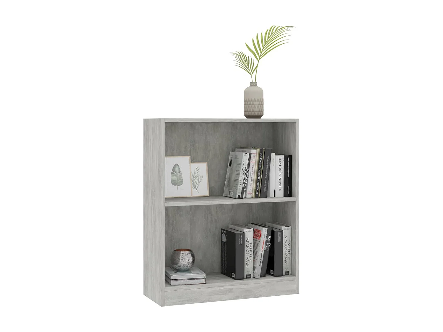 Bibliothèque Gris béton 60x24x74,5 cm Bois d'ingénierie