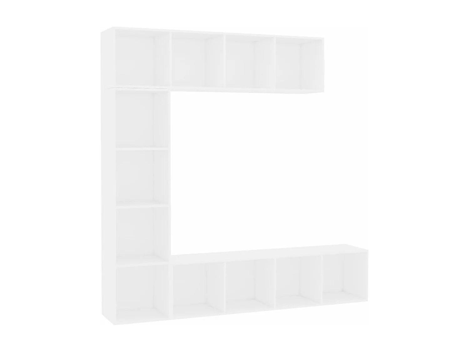 3-delige Boekenkast-/tv-meubelset 180x30x180 cm wit