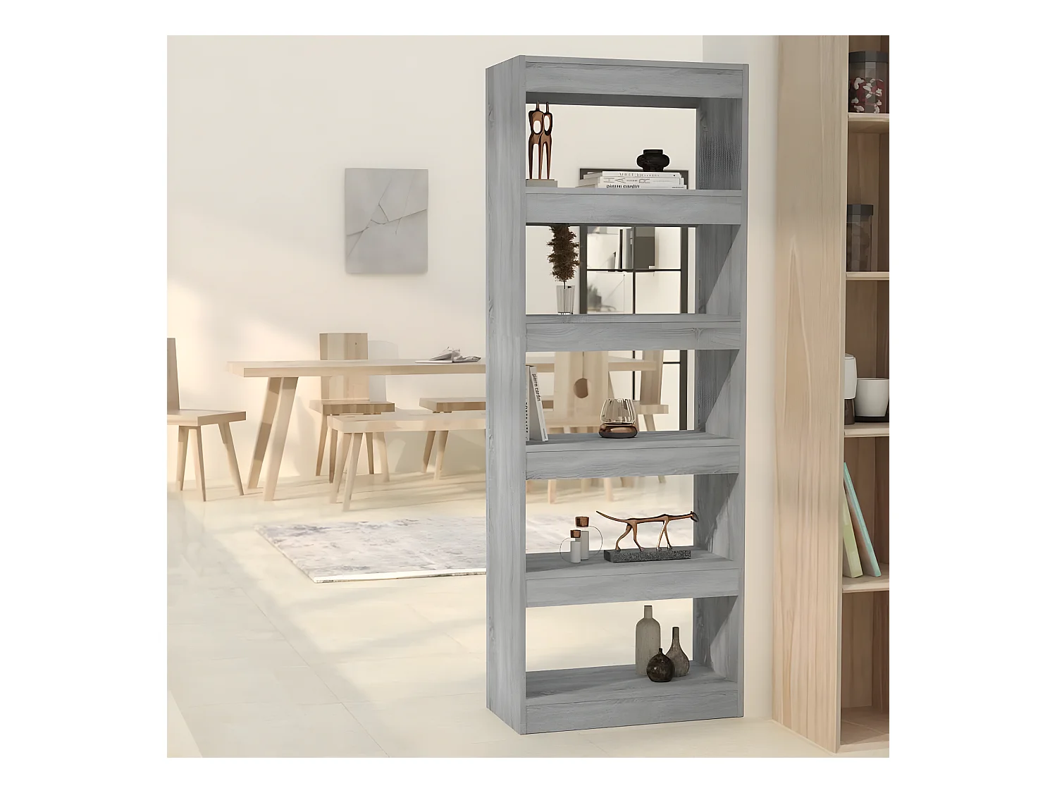 Bibliothèque/Séparateur de pièce Sonoma gris 60x30x166 cm
