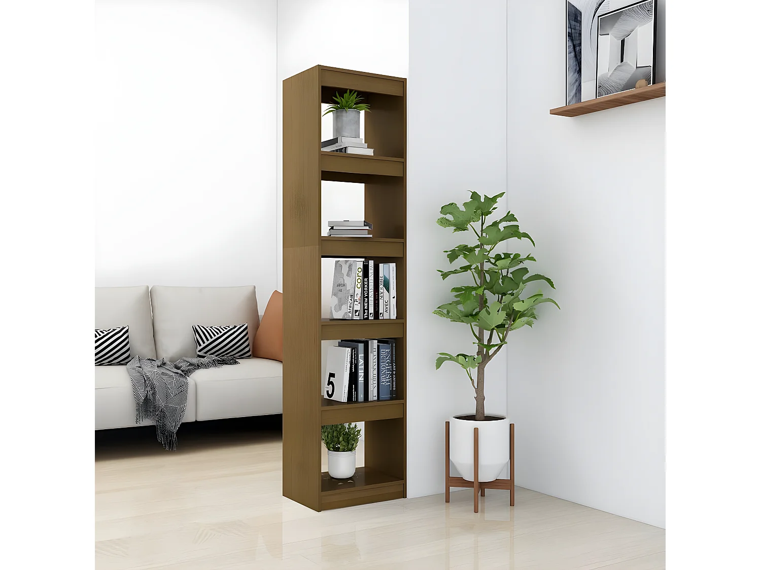 Bibliothèque/Séparateur de pièce Marron miel 40x30x167,5 cm Pin