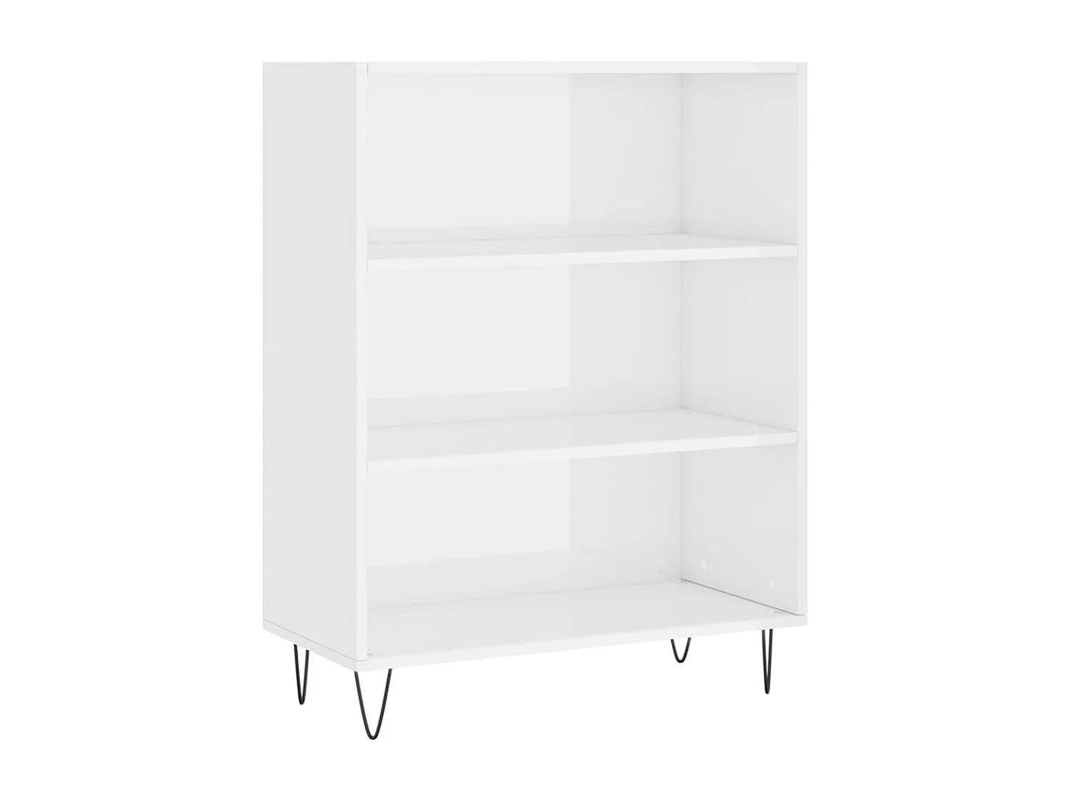 Bibliothèque blanc brillant 69,5x32,5x90 cm bois d'ingénierie