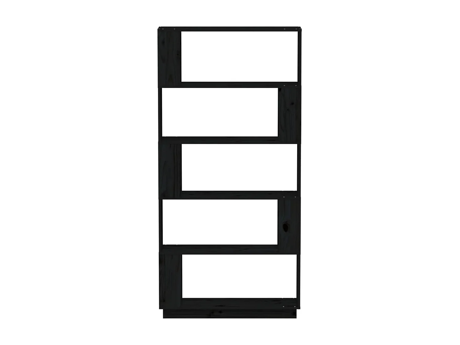 Bibliothèque/Séparateur de pièce Noir 80x25x163,5 cm Pin solide