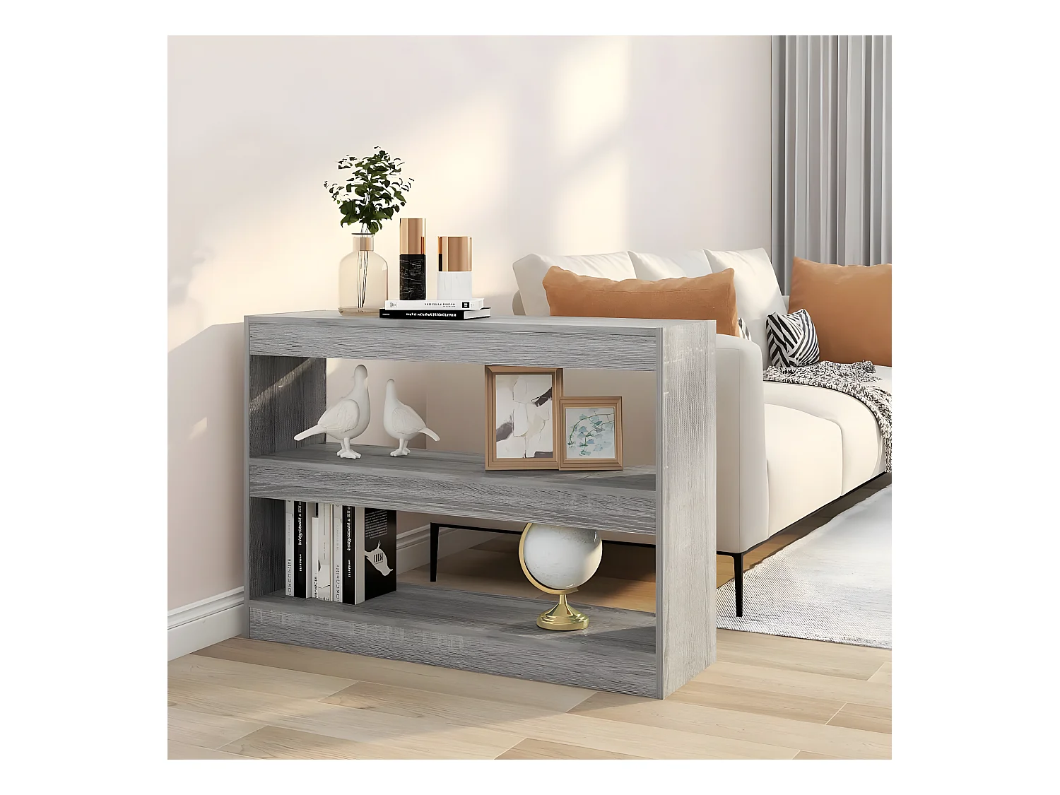 Bibliothèque/Séparateur de pièce Sonoma gris 100x30x72 cm