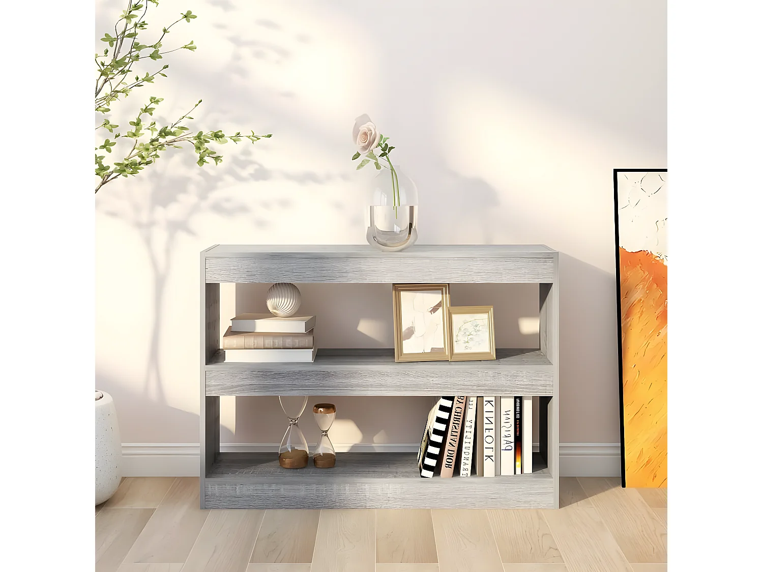 Bibliothèque/Séparateur de pièce Sonoma gris 100x30x72 cm