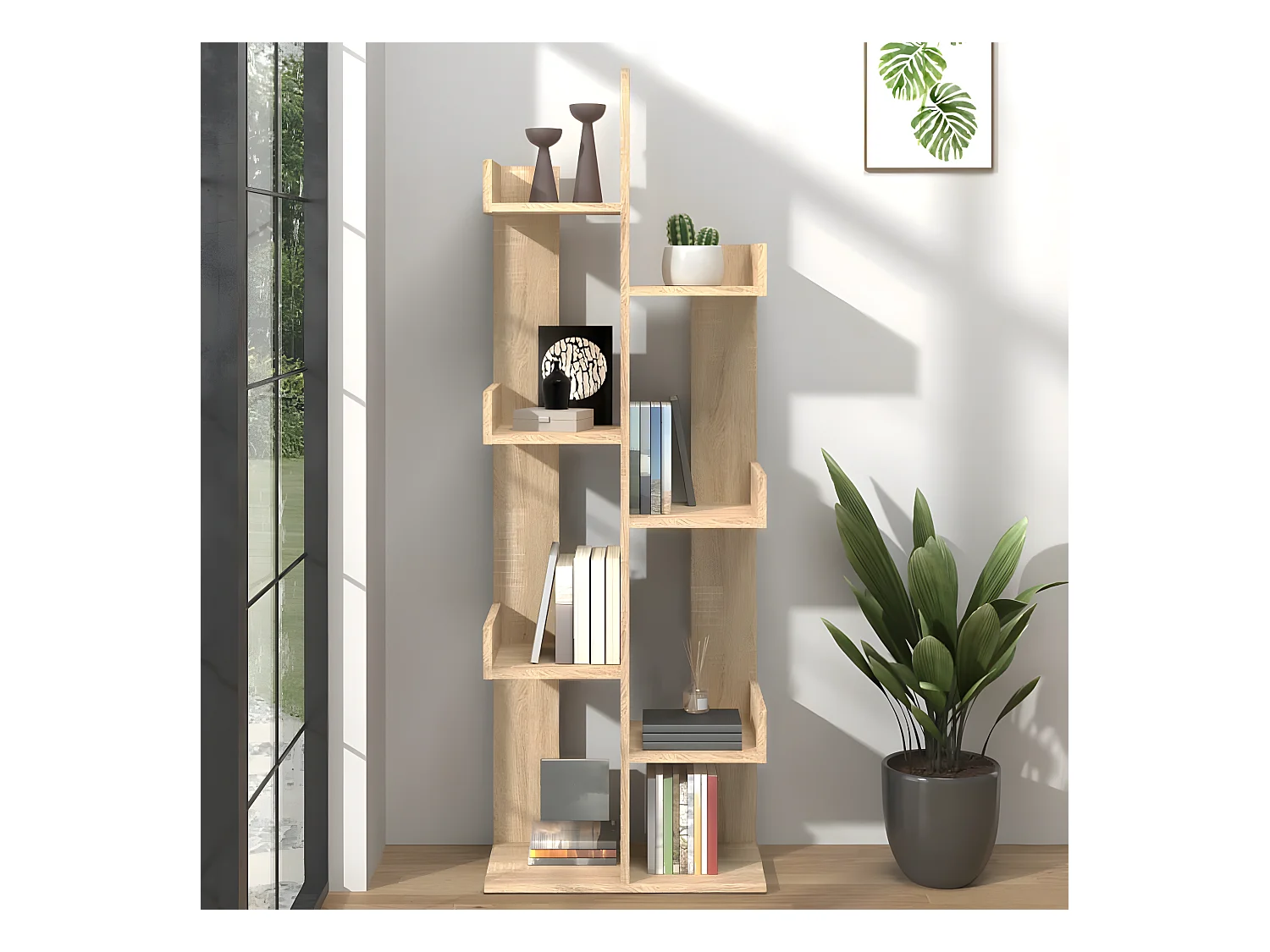 Bibliothèque Chêne sonoma 48x25,5x140 cm Aggloméré