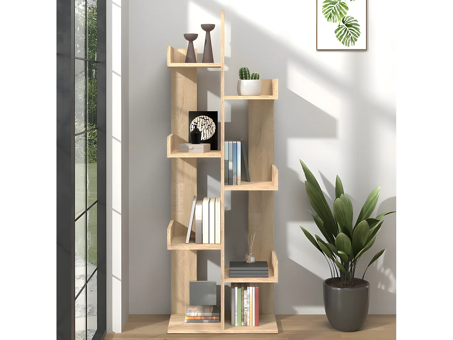 Bibliothèque Chêne sonoma 48x25,5x140 cm Aggloméré