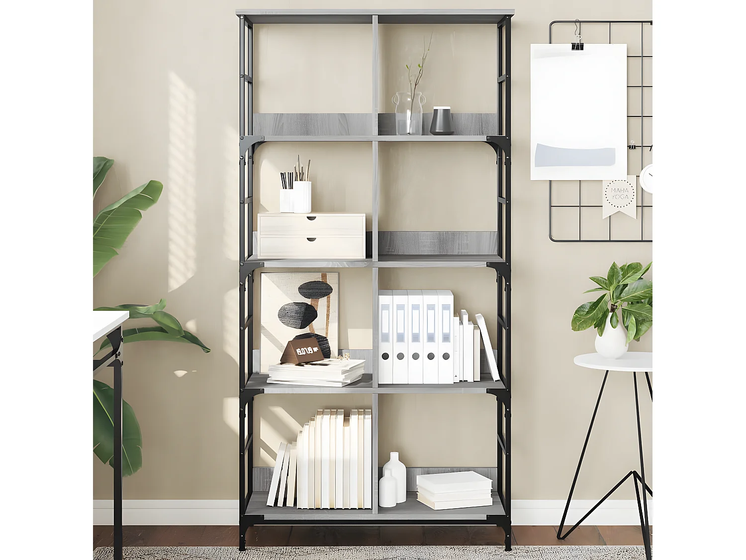 Bibliothèque sonoma gris 78,5x33x153 cm bois d'ingénierie