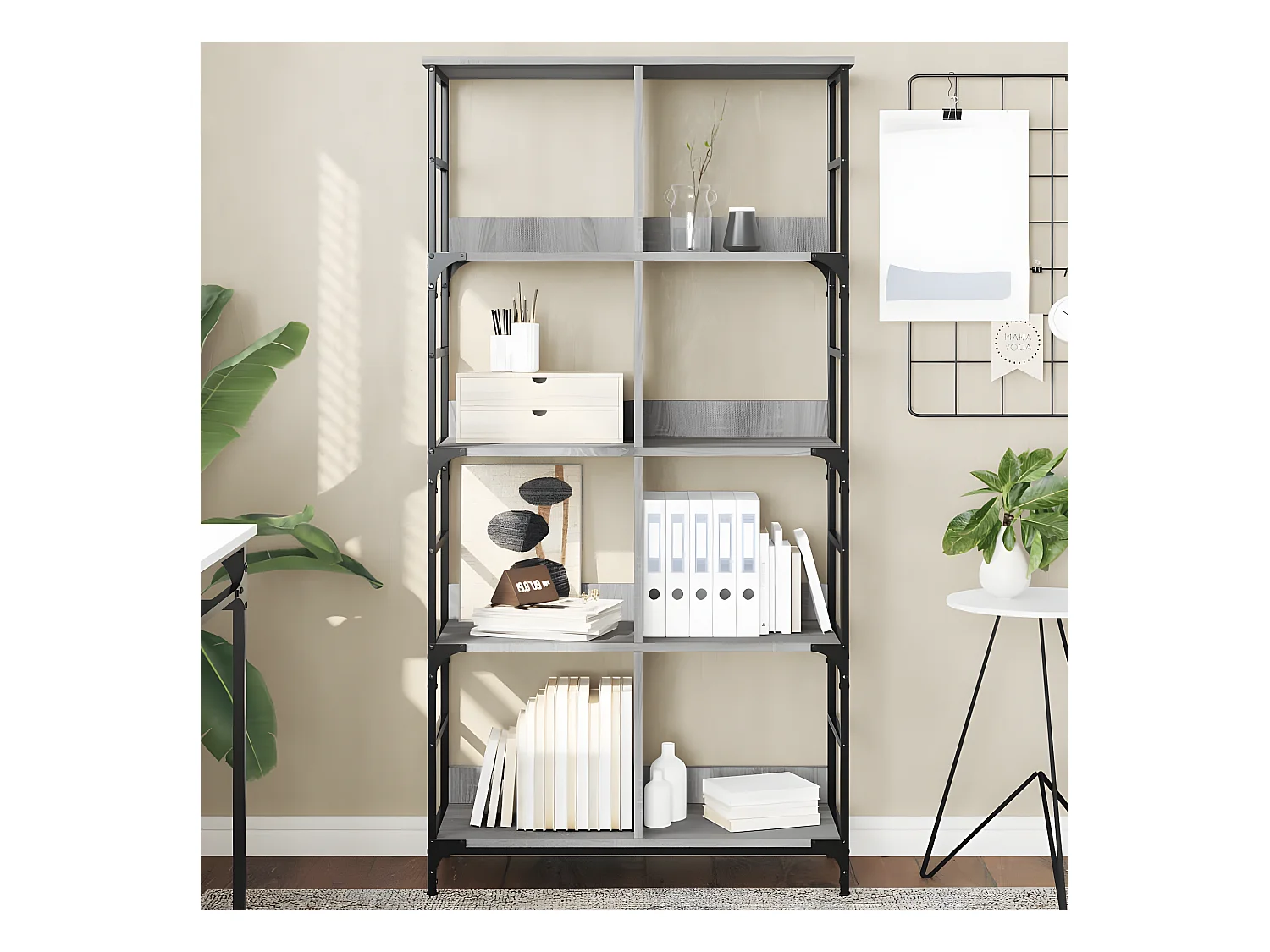 Bibliothèque sonoma gris 78,5x33x153 cm bois d'ingénierie