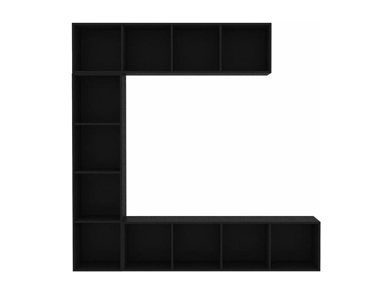 3 peças conjunto armário de TV/estante 180x30x180 cm preto