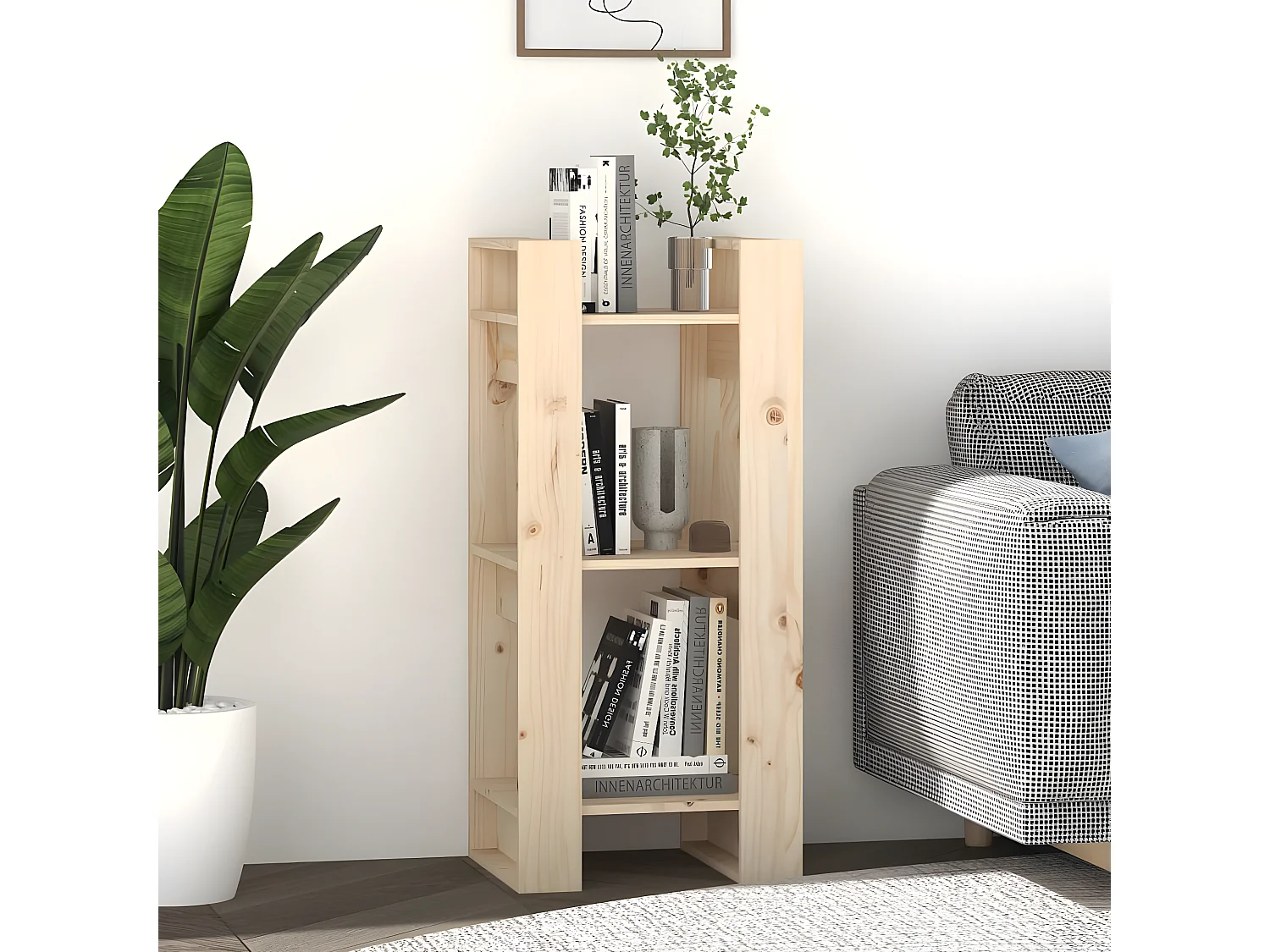 Boekenkast/kamerscherm 41x35x91 cm massief grenenhout