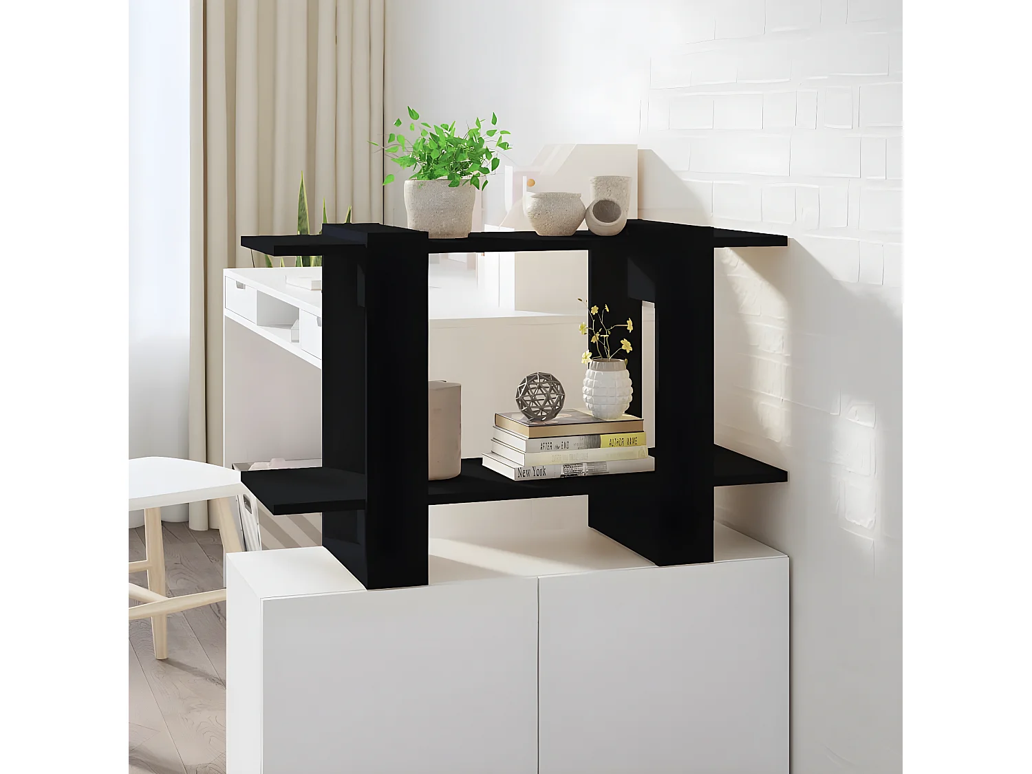 Bibliothèque/Séparateur de pièce Noir 80x30x51 cm