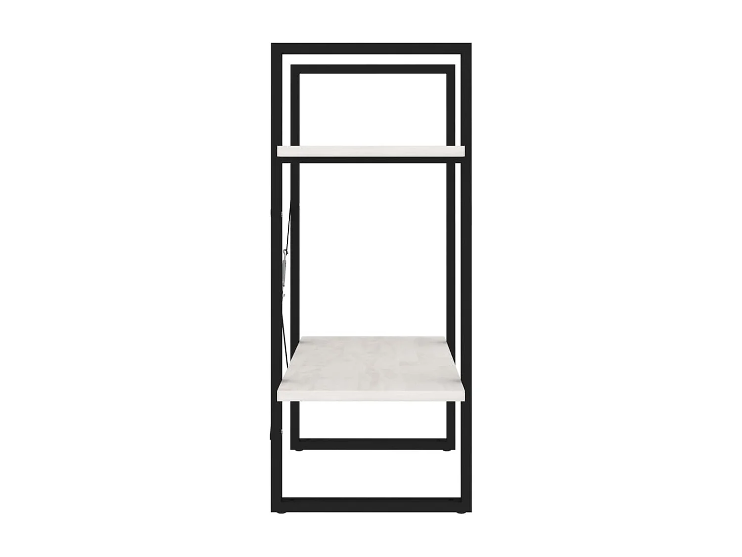Estantería 2 niveles madera maciza de pino blanco 60x30x70 cm