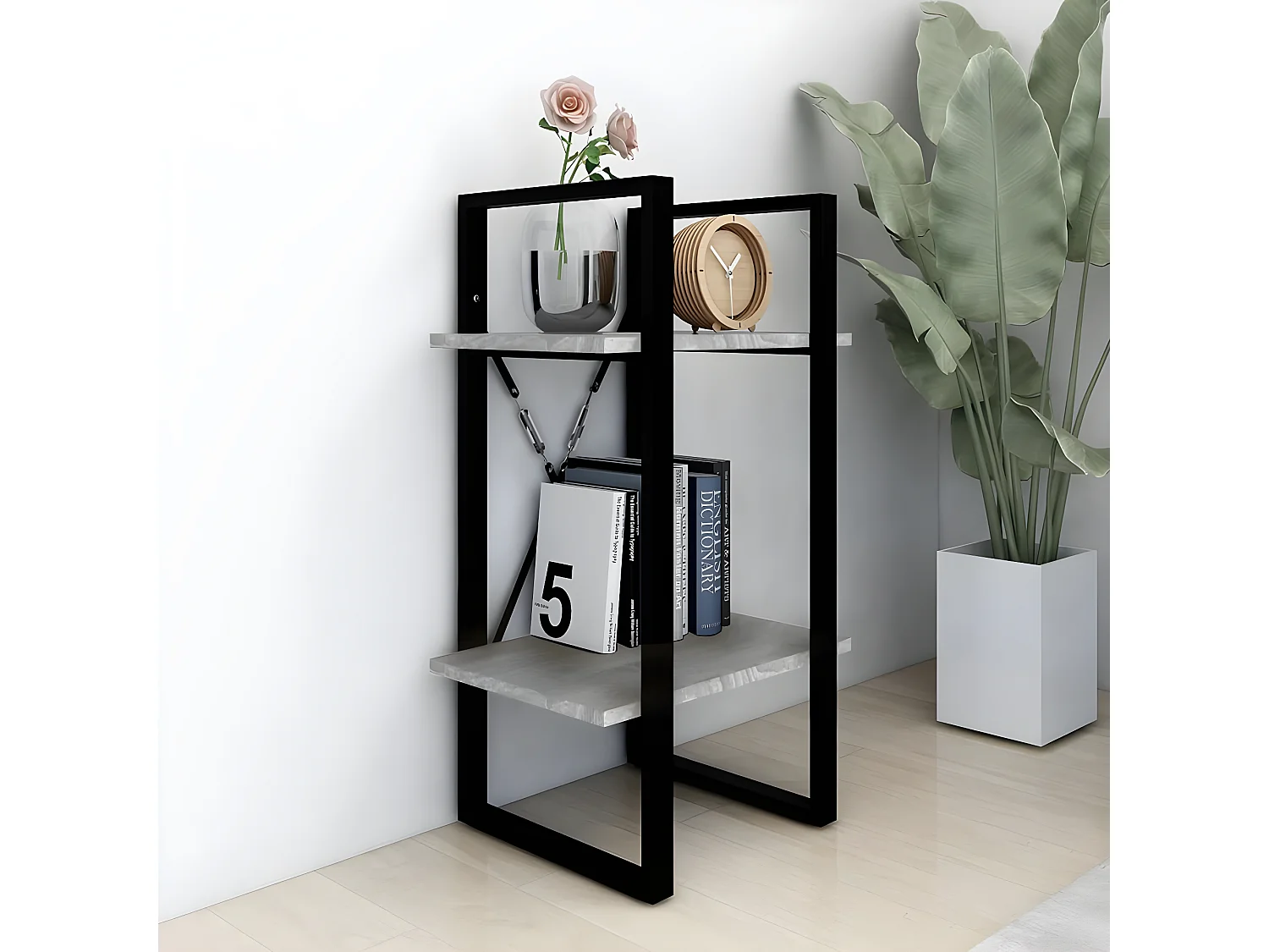 Boekenkastukken2-laags 40x30x70 cm bewerkt hout grijs sonoma eiken