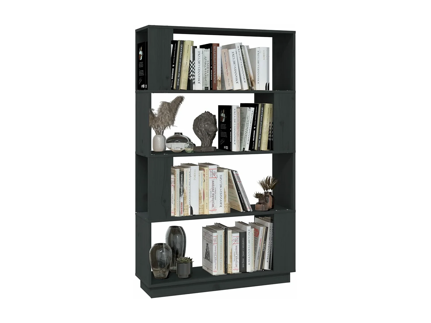 Bibliothèque/Séparateur de pièce Gris 80x25x132 cm Pin solide