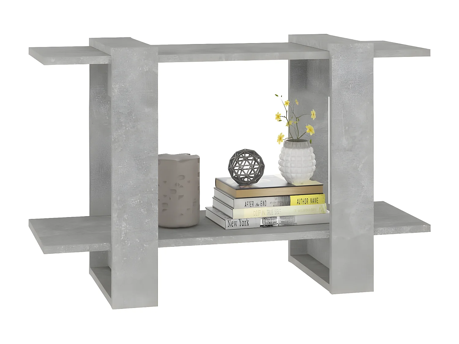 Bibliothèque/Séparateur de pièce Gris béton 80x30x51 cm