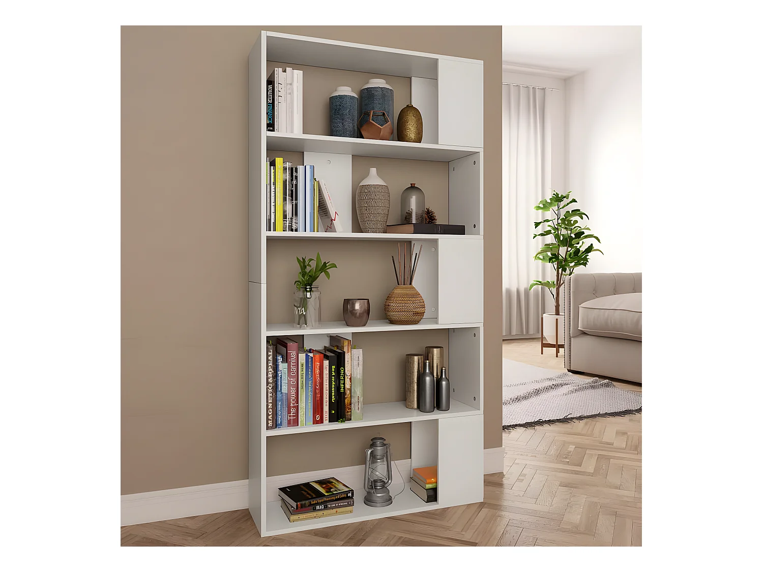 Bibliothèque/Séparateur de pièce Blanc 80x24x159 cm Aggloméré