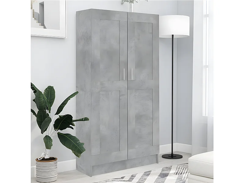 Bibliothèque Gris béton 82,5x30,5x150 cm Aggloméré